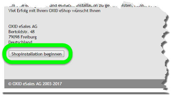 OXID eShop installieren