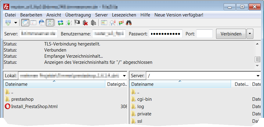 FTP-CLient FileZilla