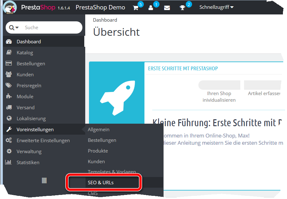 PrestaShop SEO URLs