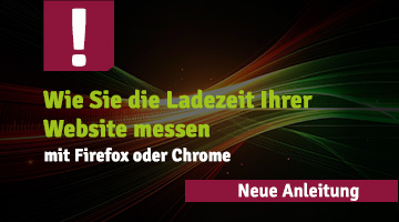 Teaser-Grafik zu einem neuen Leitfaden zum Geschwindikeit einer Website messen mit Hinweis 'Neue Anleitung'